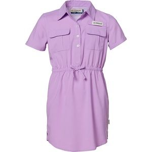 Girls Magellan Outdoors Collared Dress w/Buttons - Sm (7) - Light Purple